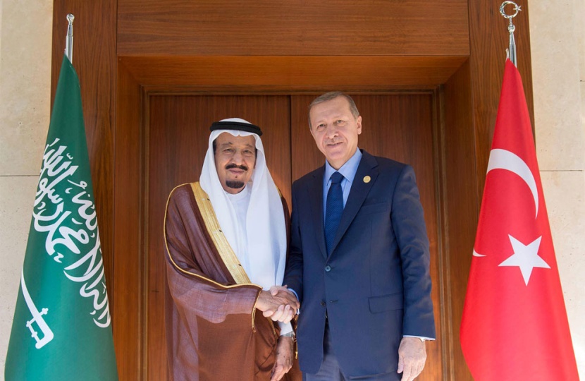 خادم الحرمين الشريفين يبحث مع الرئيس التركي العلاقات بين البلدين