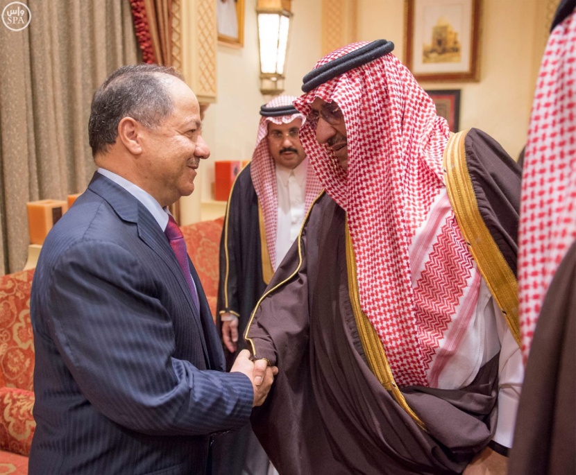 الملك يبحث التعاون المشترك مع رئيس إقليم كردستان مسعود بارازني