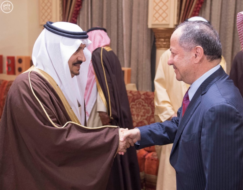 الملك يبحث التعاون المشترك مع رئيس إقليم كردستان مسعود بارازني