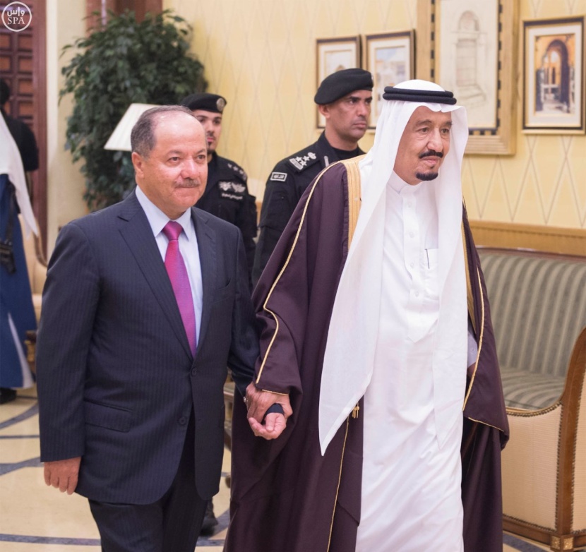 الملك يبحث التعاون المشترك مع رئيس إقليم كردستان مسعود بارازني