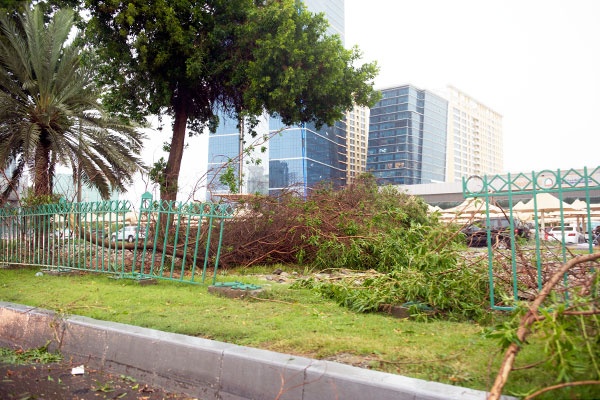 أمطار غزيرة في الإمارات تغلق المدارس وتعلق الرحلات الجوية موقتا