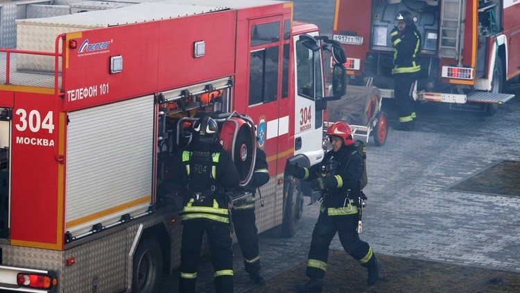اندلاع حريق في أحد مباني وزارة الدفاع الروسية في موسكو