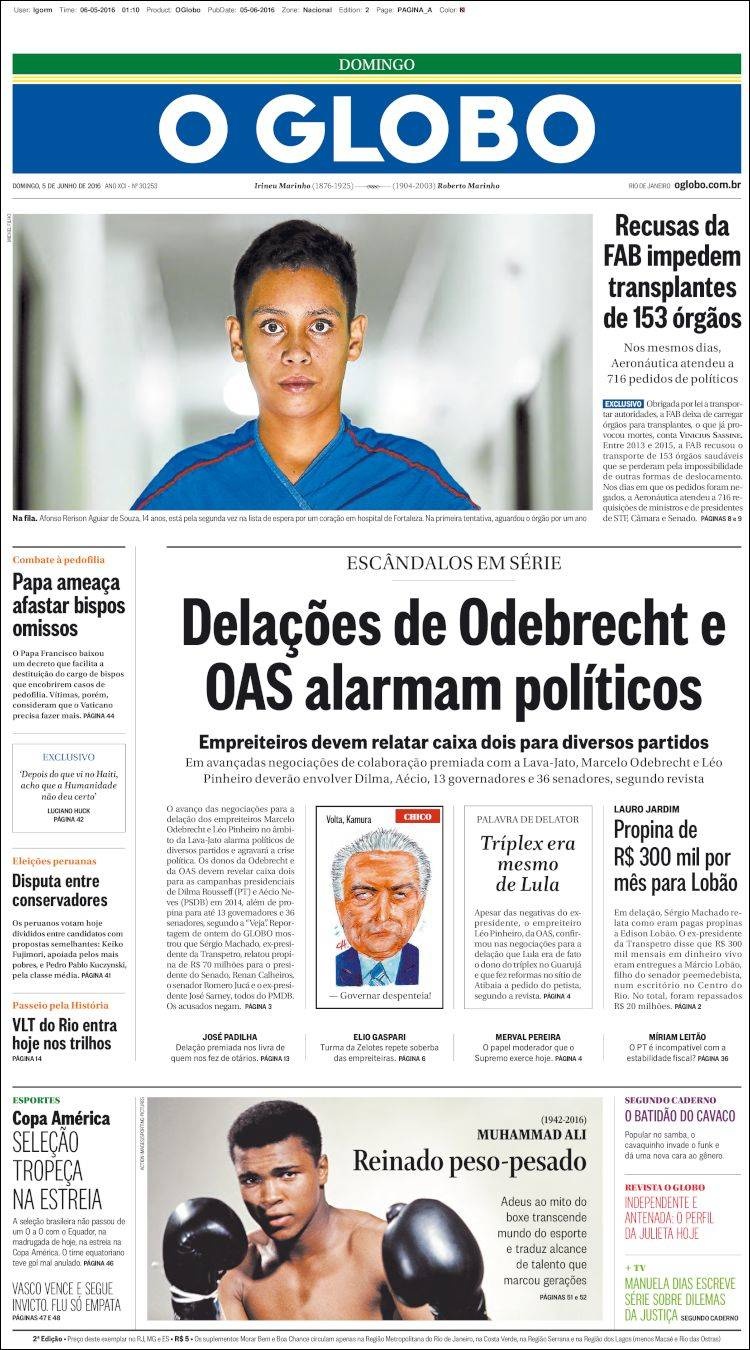 كبريات الصحف العالمية تفرد صفحات كاملة لخبر وفاة محمد علي كلاي