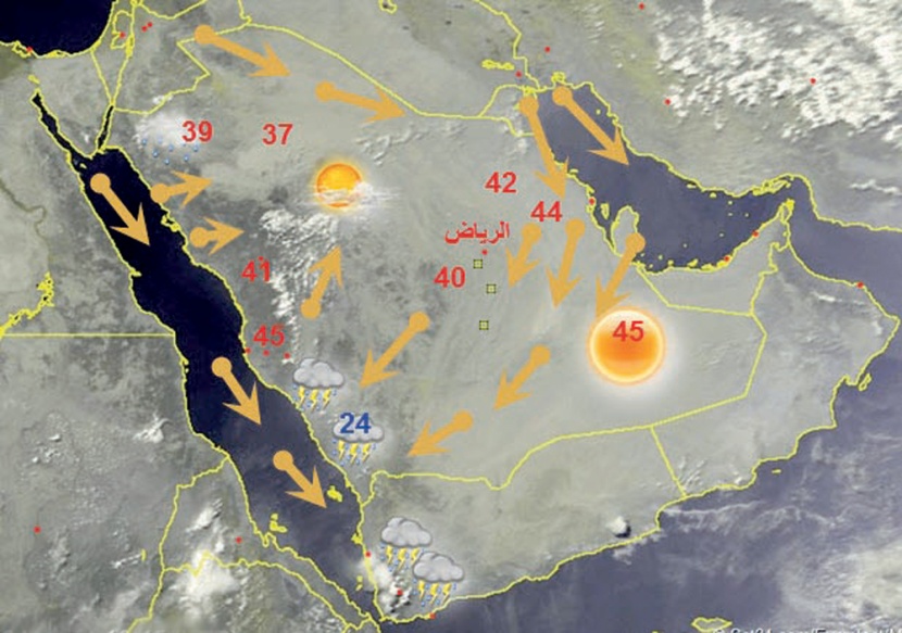 استمرار فرص هطول الأمطار على المرتفعات وتبوك .. اليوم