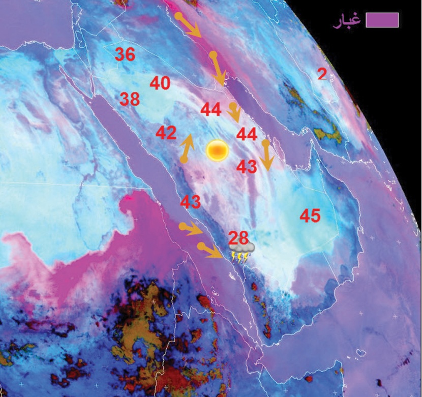 رياح نشطة تثير الغبار منتصف الليلة في ثلاث 
مناطق سعودية