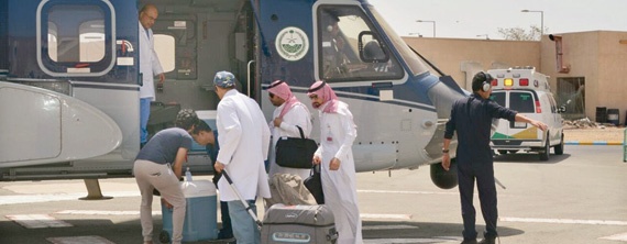 نقل أعضاء متبرع بها عبر طائرة الإخلاء الطبي