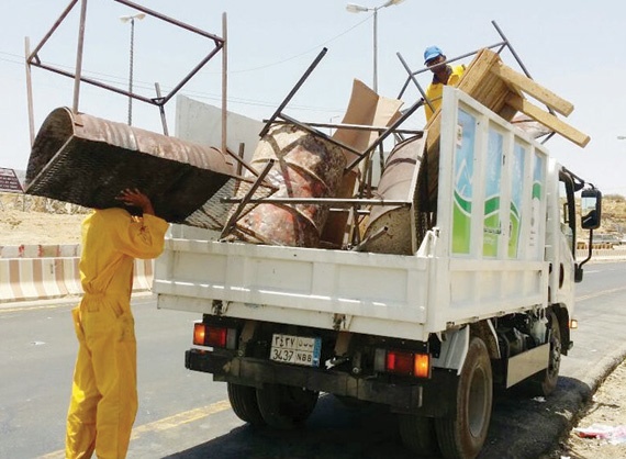 الطائف: إزالة 50 بسطة عشوائية في الهدا