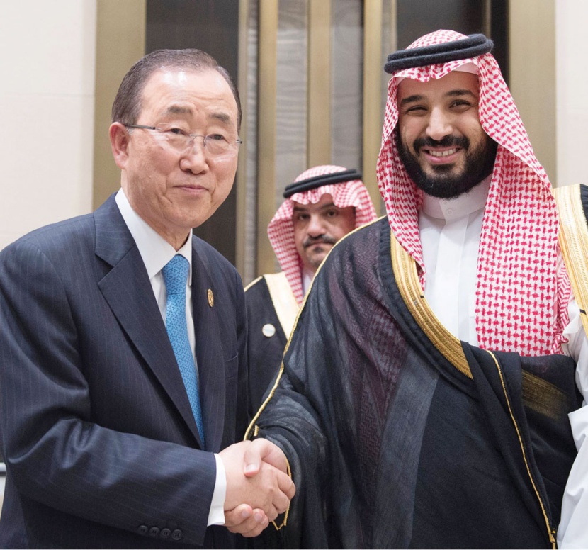 الأمير محمد بن سلمان يتلقى تعازي بان كي مون في ضحايا المقذوفات