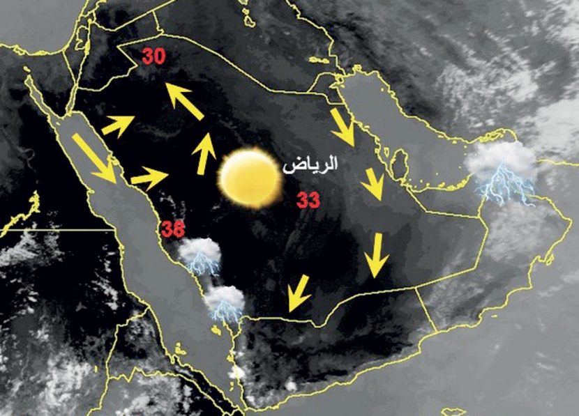 رياح نشطة في معظم المناطق المحاذية للبحر الأحمر اليوم وغدا