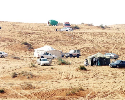 إجازة الربيع تنعش مخيمات الثمامة.. والأسعار ارتفعت 50%