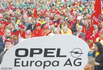 تظاهرات ضد تسريح عمال «أوبل» في أوروبا