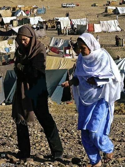 أنجلينا جولي تزور الفقراء وتمنحهم نصف ثروتها وفنانون عرب مشغولون بتقليد اللبس والتهريج