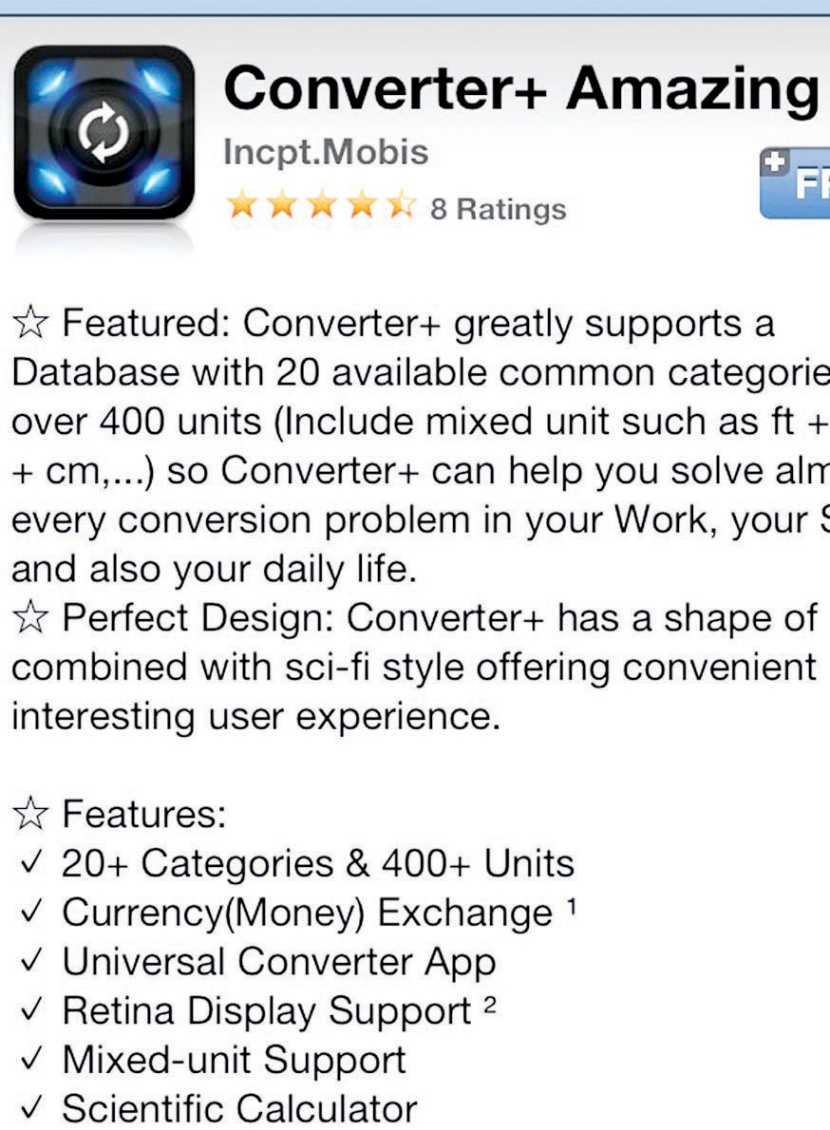 تطبيق + Converter  لتحويل الوحدات