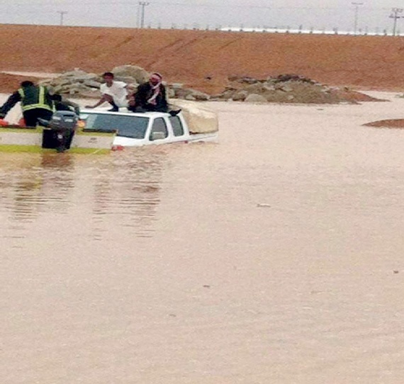 البدء في حصر أضرار سيول «الحدود الشمالية»