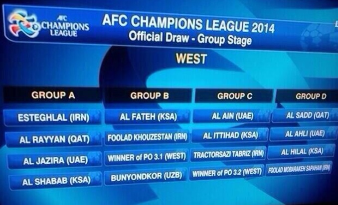 أبطال آسيا : الهلال في مجموعة السد والأهلي .. والاتحاد مع العين