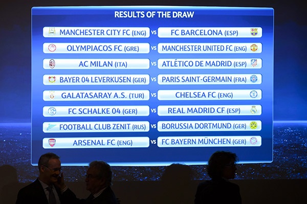 البايرن يصطدم بأرسنال وبرشلونة في مواجهة مانشستر سيتي في دوري الأبطال