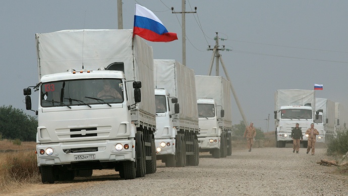 قافلة المساعدات الروسية الثانية تعبر الحدود إلى شرق أوكرانيا