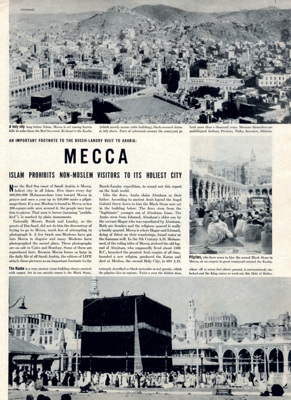 من ذاكرة الحج .. «لايف» الأمريكية تنشر صفحتين عن المناسك عام 1943