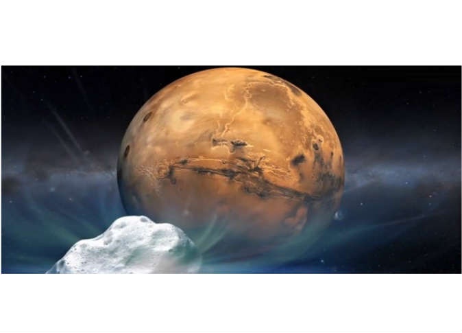 مذنب يمر بمحاذاة المريخ اليوم