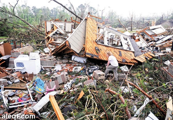 مقتل 4 أشخاص في اعاصير في جنوب شرق ولاية مسيسبي الامريكية