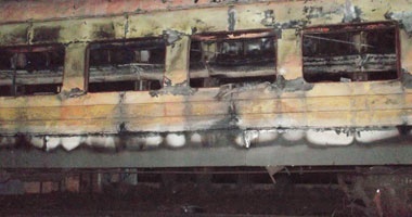 إصابة 25 شخصاً في حريق داخل قطار في مصر