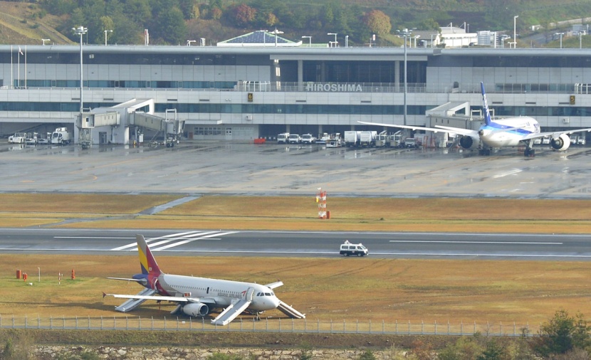 27 جريحا خلال خروج طائرة كورية عن المدرج في هيروشيما