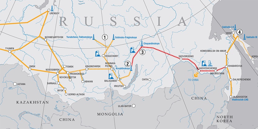 بدء بناء خط غاز يربط بين روسيا و الصين