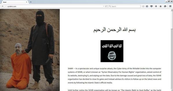 قراصنة "دواعش" يخترقون موقع المرصد السوري لحقوق الإنسان