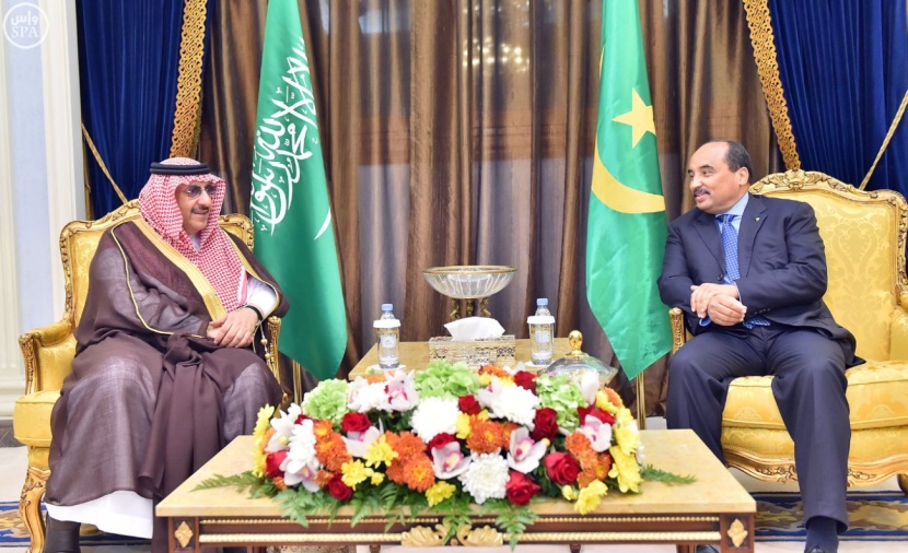 ولي العهد يلتقي بالرئيس الموريتاني