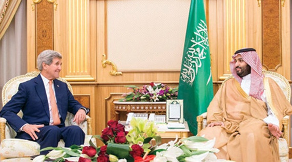 ولي ولي العهد يبحث مع جون كيري تطورات الشرق الأوسط