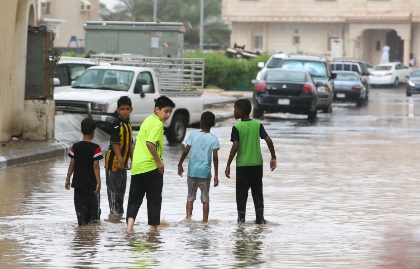جانب من الأمطار التي هطلت على جدة صباح اليوم