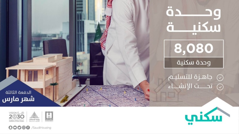 "الإسكان" تخصص 21727 منتجا سكنيا وتمويليا لمستفيدي "سكني" في مارس
