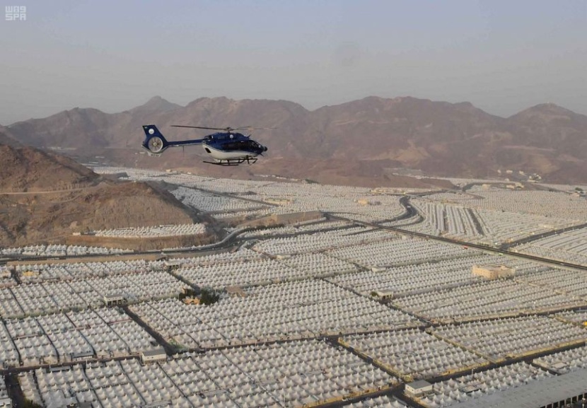 صور من سماء مكة ترصد الجهود التي تقوم بها الجهات الحكومية والأهلية لخدمة الحجاج