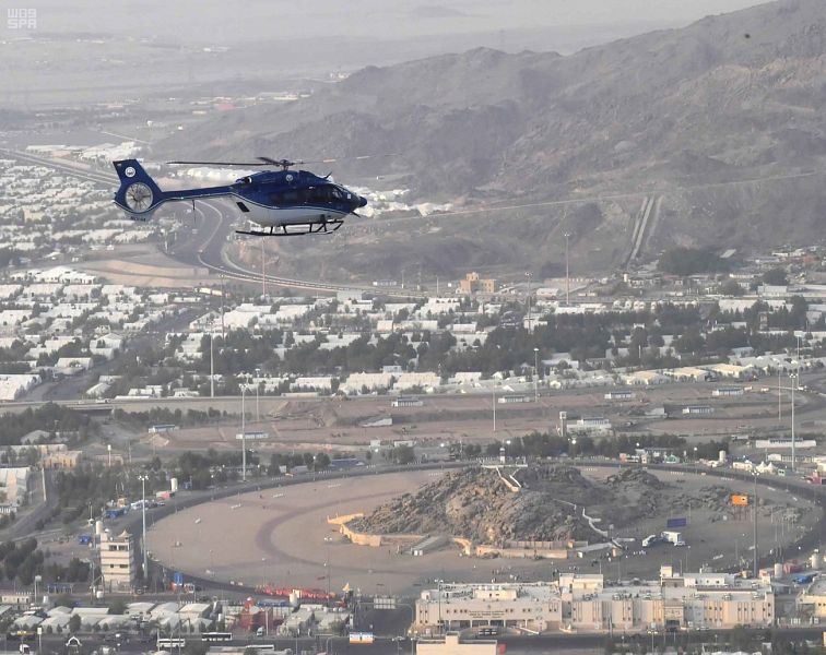 صور من سماء مكة ترصد الجهود التي تقوم بها الجهات الحكومية والأهلية لخدمة الحجاج