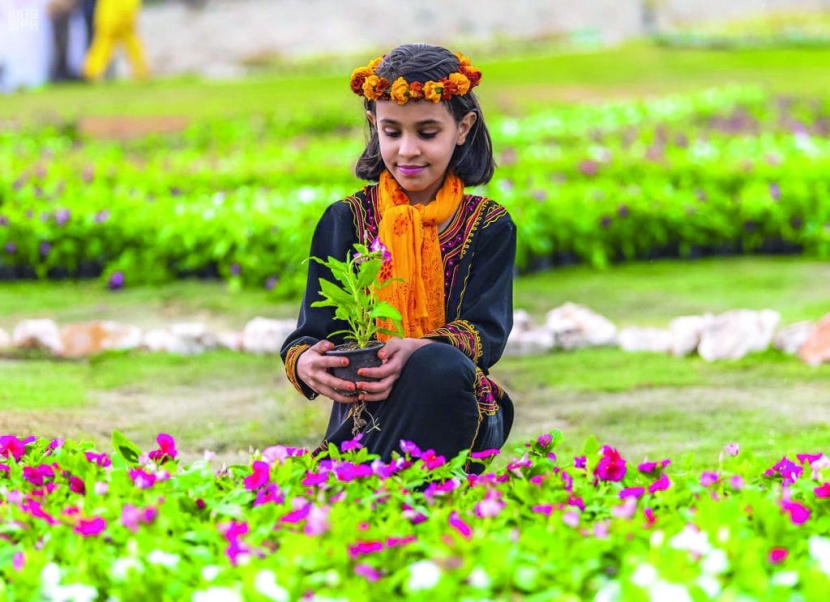 الباحة: 250 ألف وردة ترسم سجادا هندسيا في مهرجان القرى