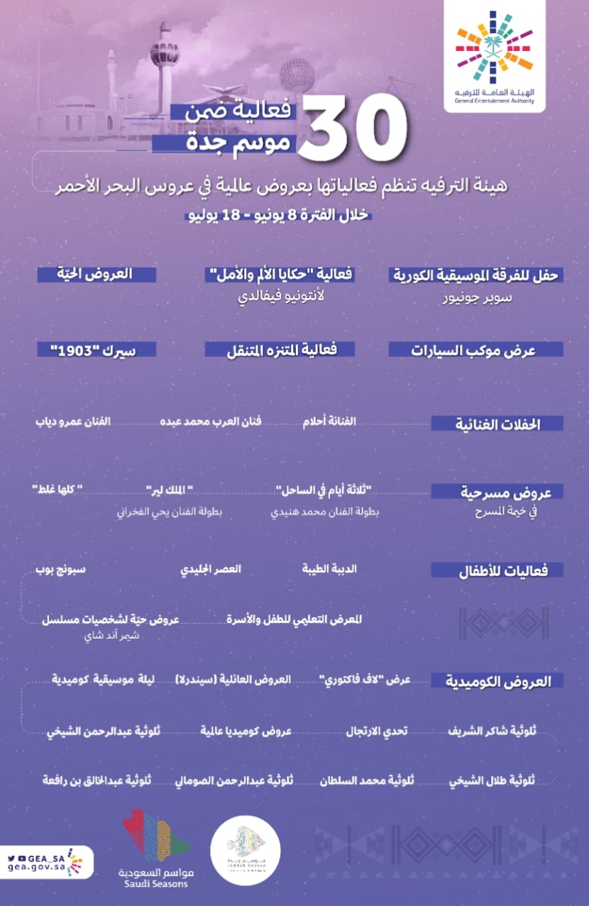 "الترفيه" تنظم فعالياتها بعروض عالمية في عروس البحر الأحمر