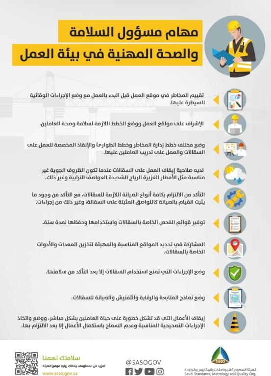 هيئة المواصفات تشارك في الاحتفال باليوم العالمي للصحة والسلامة المهنية