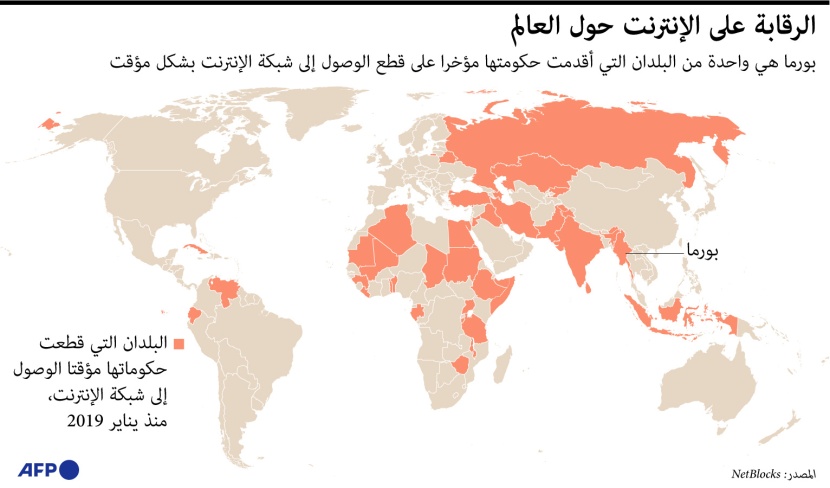الرقابة على الإنترنت حول العالم 