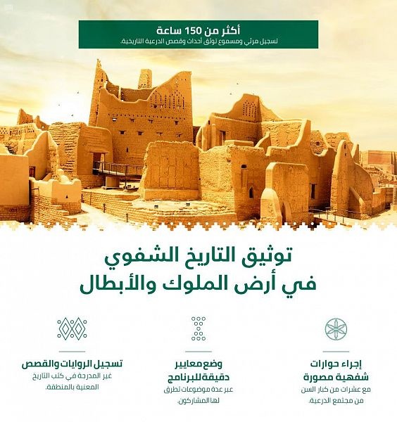 "بوابة الدرعية": 150 ساعة من "التاريخ الشفوي" توثق أحداث وقصص الدرعية التاريخية