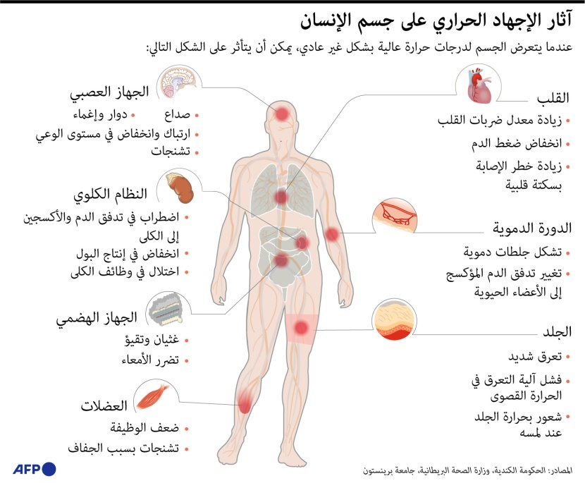آثار الإجهاد الحراري على جسم الإنسان