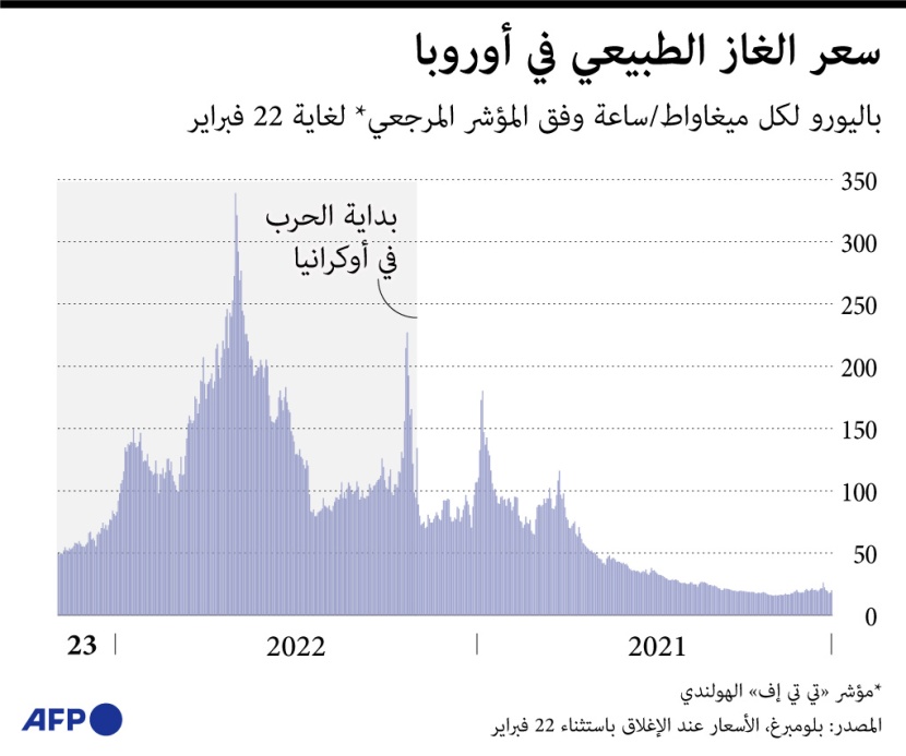 تأثر أسعار الغاز والقمح بالأزمة الأوكرانية