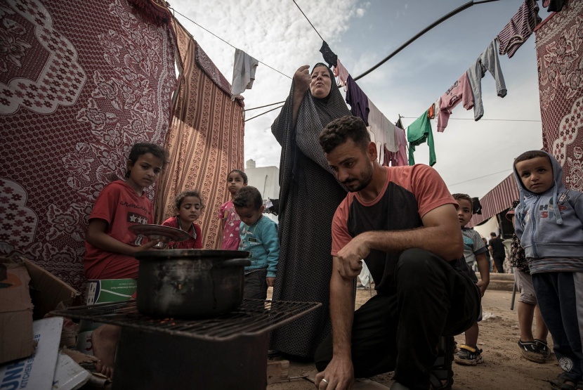 طعام مخيم الخيام في غزة